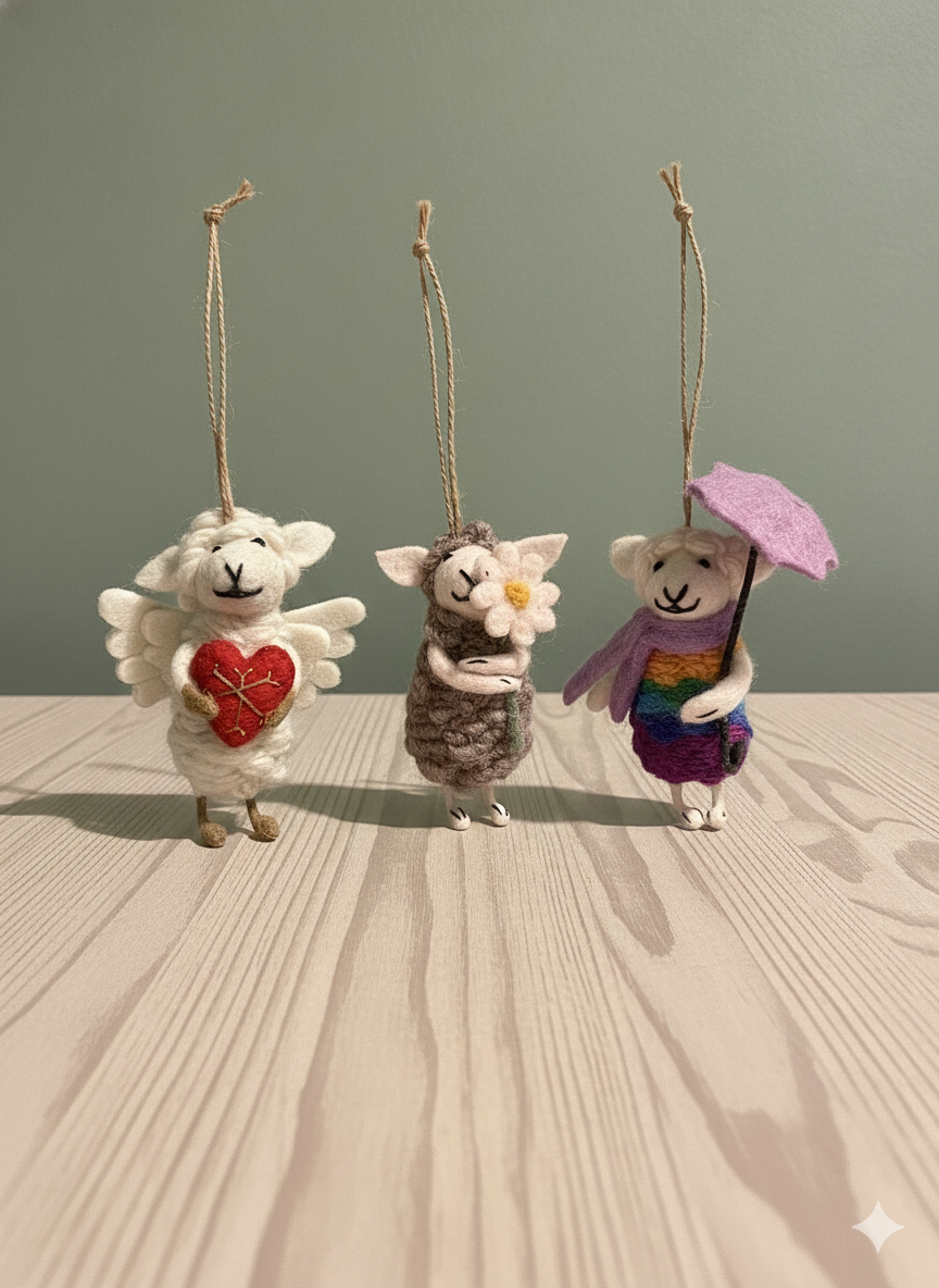 Cute sheep ornaments