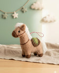 Beige horse keychain