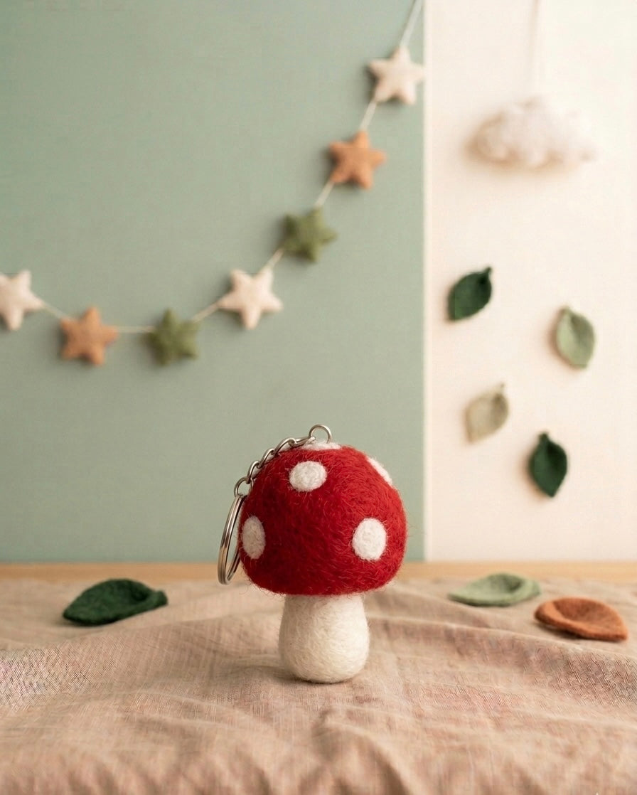 Dotted mushroom keychain