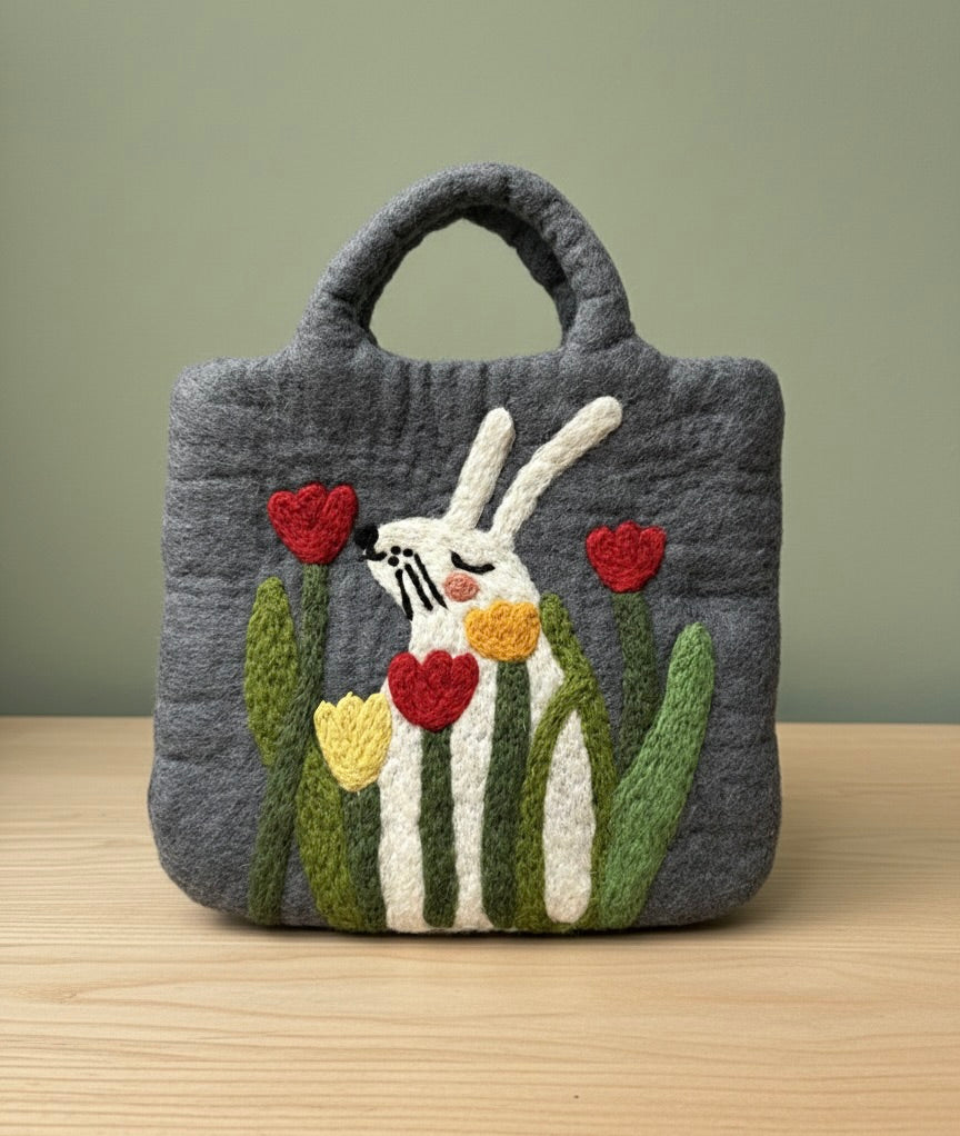 Rabbit and Tulips Bag