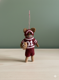Cute rugby player ornament