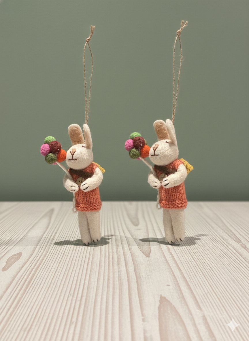 Large Rabbit with Balloon Ornament