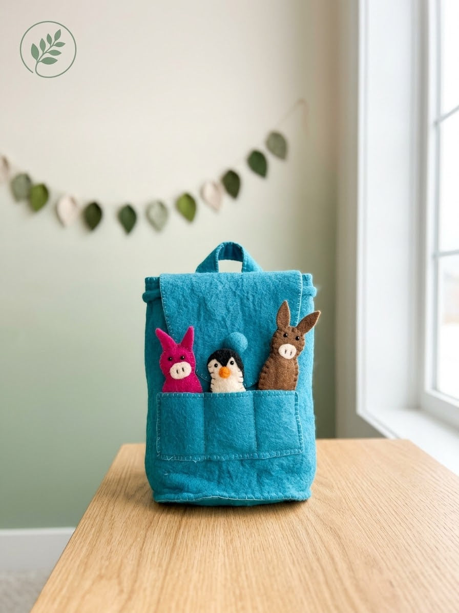 Backpacks with finger puppets